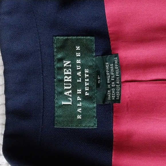 Ralph Lauren Sports Blazer Jacket Classic Navy Gold Buttons Size 6 Petite - Picture 5 of 16